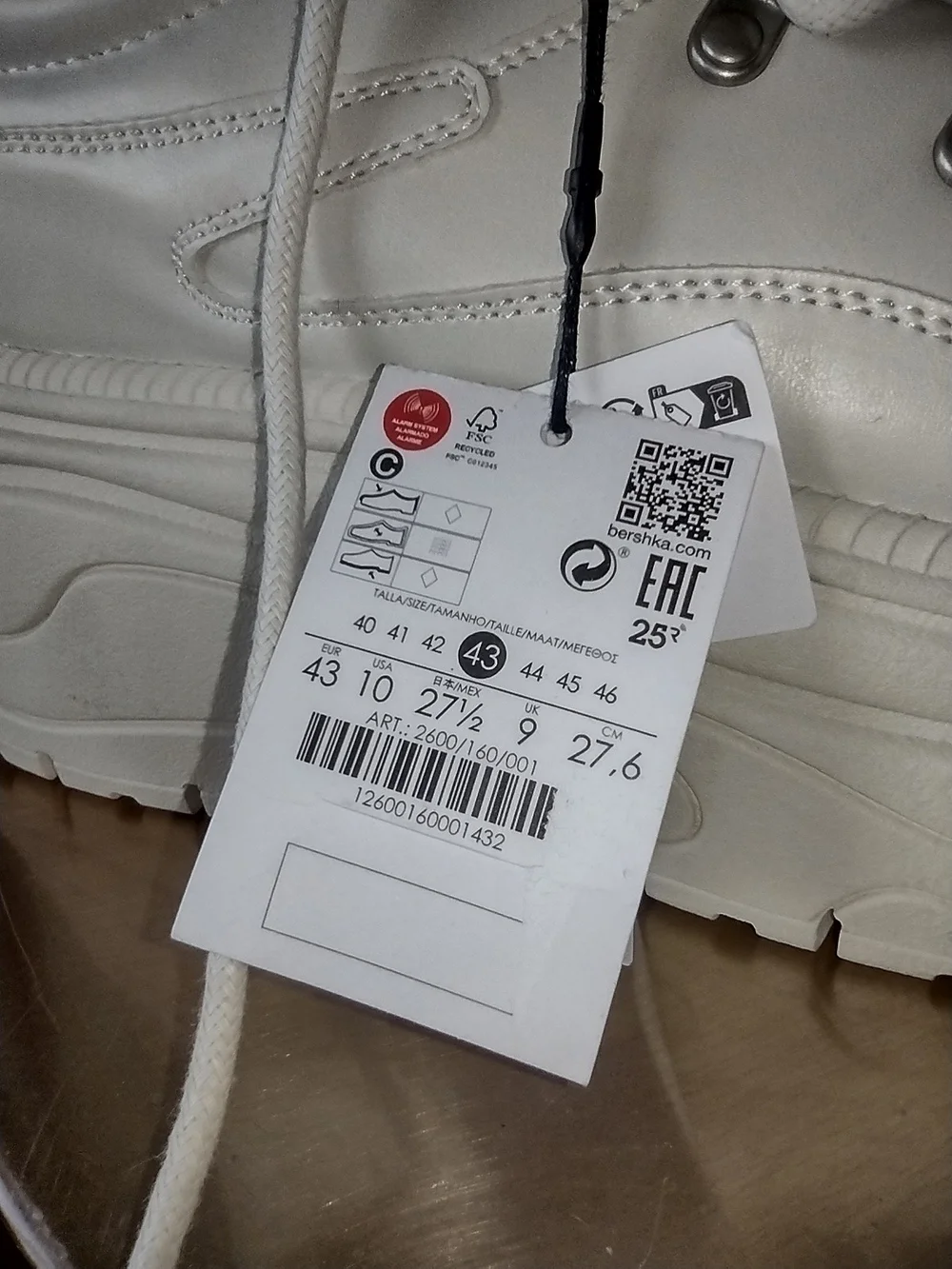 Bershka White Chunky Platform Lace-Up Sneakers